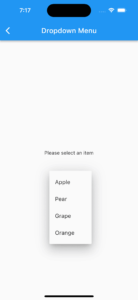Flutter Dropdown menu