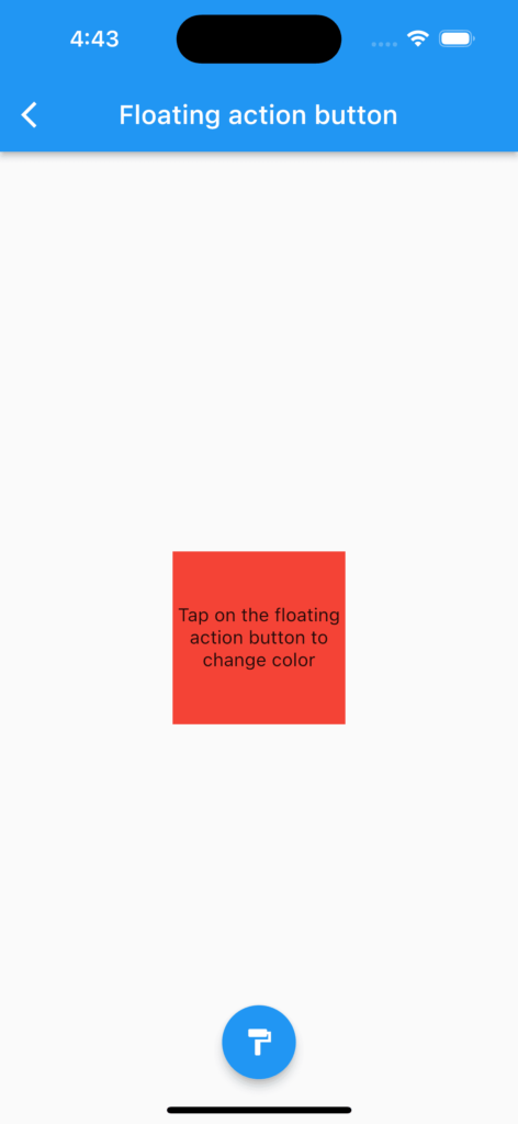 Flutter floating action button